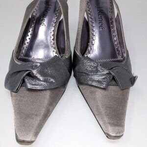 J Renee | Gray & Silver Sling Back Pumps Sz 8.5